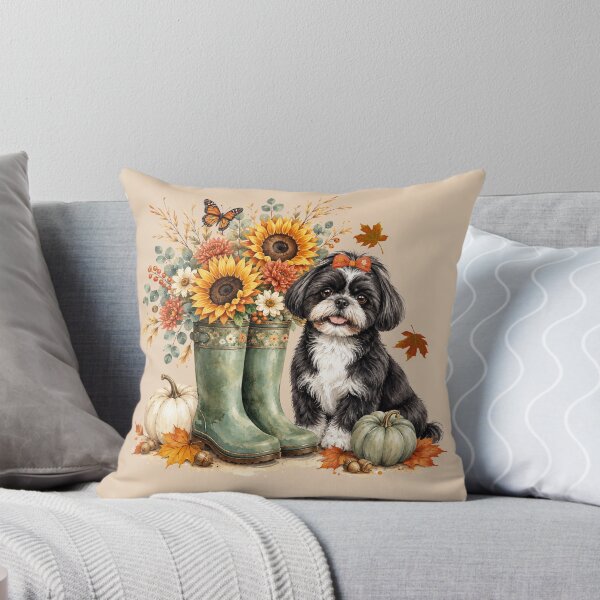 Item preview, Cute Shih Tzu Dog Autumn Sunflower Art designed and sold by Cute & Sassy Custom Gifting Boutiques.