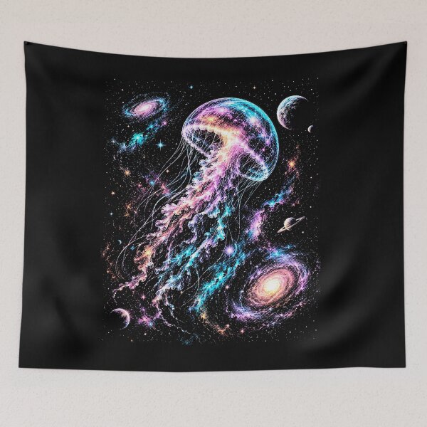 Item preview, Glowing Celestial Jellyfish Galaxy Diving Space Galaxy Night Sky designed and sold by SOUFIANE1991.