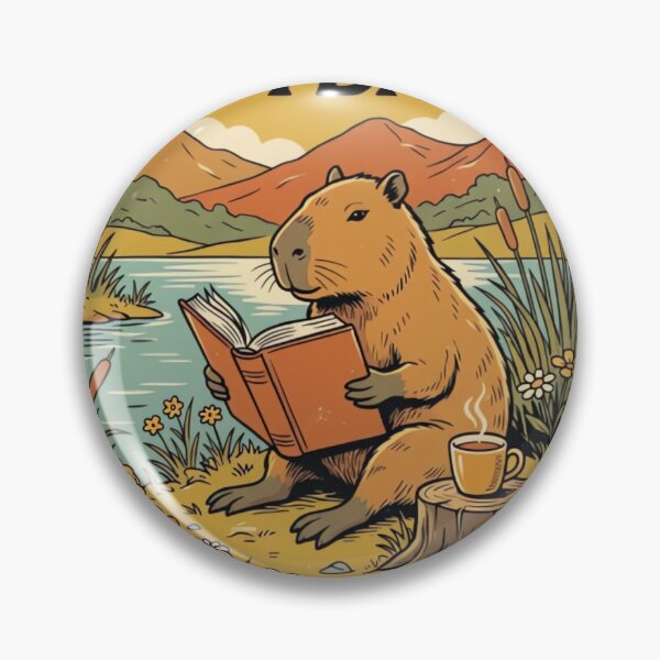 Item preview, Bookish Capybara Vintage Reading Club Retro Book Lover Design designed and sold by urbinet.
