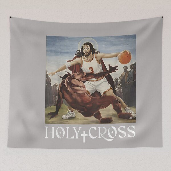 Item preview, Funny Holy Cross Jesus Crossing Satan Basketball Christian designed and sold by GreggRoss.