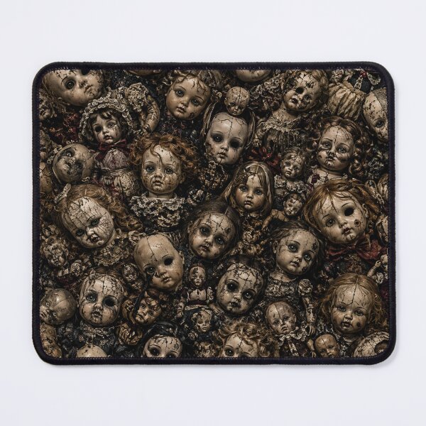 Item preview, Creepy Antique Doll Pattern | Haunted Porcelain Dolls All Over Print | Gothic Horror Seamless Texture designed and sold by getpressedshirt.
