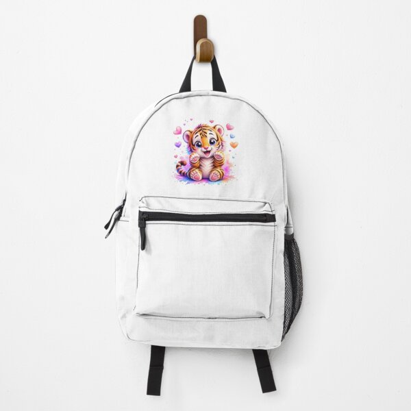 Item preview, Cute Baby Tiger with Colorful Hearts designed and sold by Cartoonproject.