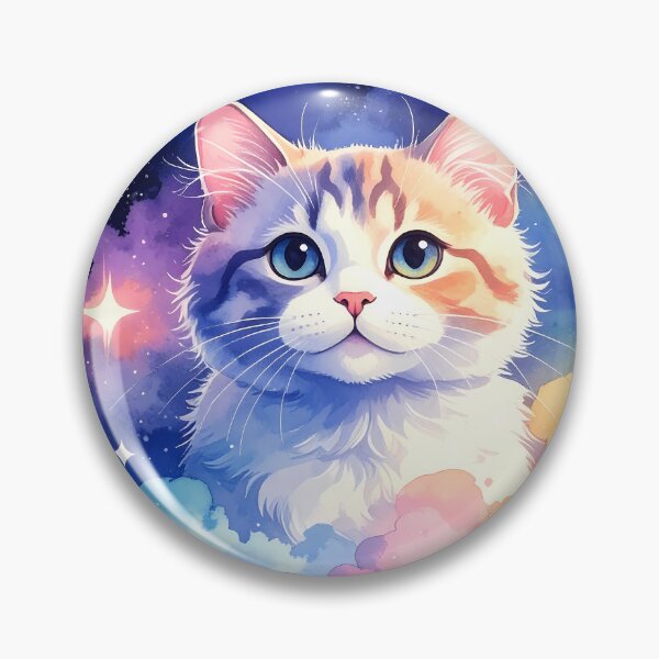 Item preview, Cosmic Watercolor Cat Floating in Galaxy Clouds designed and sold by BetweenForms.