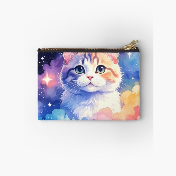 Item preview, Cosmic Watercolor Cat Floating in Galaxy Clouds designed and sold by BetweenForms.