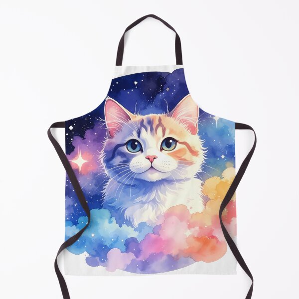 Item preview, Cosmic Watercolor Cat Floating in Galaxy Clouds designed and sold by BetweenForms.