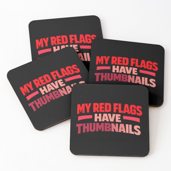 Item preview, My Red Flags Have Thumbnails Funny Typography T-Shirt Internet Meme YouTube Creator Humor designed and sold by TeeTimeTreasure.