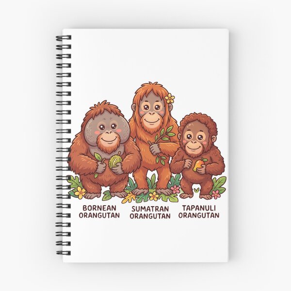 Item preview, Cute Kawaii Orangutan Trio | Sumatran, Tapanuli & Bornean Orangutans designed and sold by redsharkuk.