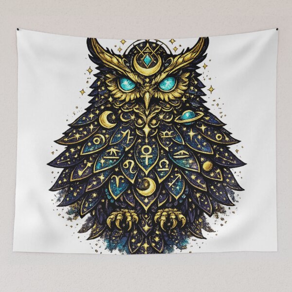 Item preview, Celestial Zodiac Owl Astrology T-Shirt | Mystical Moon Galaxy Bird Design designed and sold by irfanshikh.