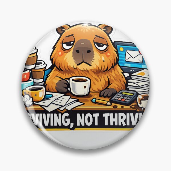 Item preview, Surviving Not Thriving Capybara Sticker designed and sold by Herodestroyer.