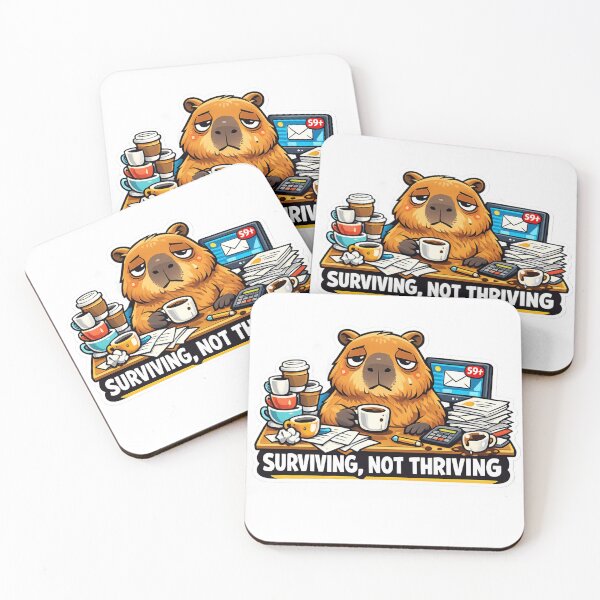 Item preview, Surviving Not Thriving Capybara Sticker designed and sold by Herodestroyer.