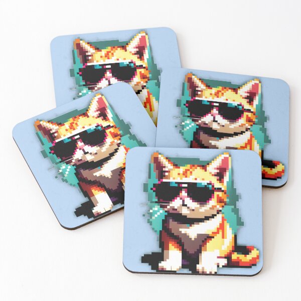 Item preview, Pixel cat in sunglasses 2 designed and sold by tarkone.
