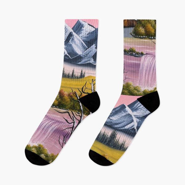 Item preview, Pink Cold Mountains Nature River Artwork  designed and sold by MarlinMatt.