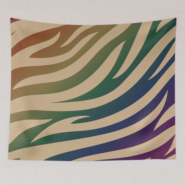 Item preview, Modern Graphic Zebra Print Pattern - Dark Rainbow designed and sold by Frohyou.
