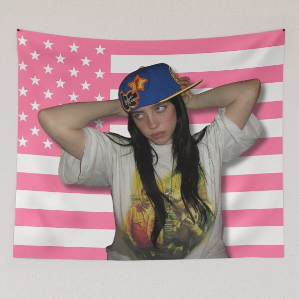 Item preview, Billie Eilish Pink American Flag 3 designed and sold by moonna designs.