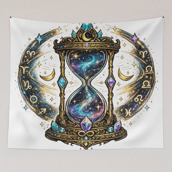 Item preview, Cosmic Zodiac Hourglass Astrology T-Shirt | Celestial Time Galaxy Design designed and sold by irfanshikh.