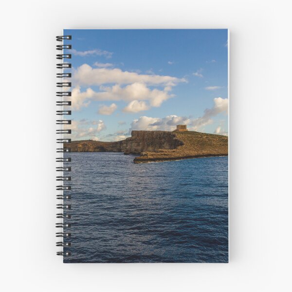 Item preview, Calm Ocean Horizon With Cloud-Filled Sky and Distant Coastal Island at Golden Hour designed and sold by Nmallia.