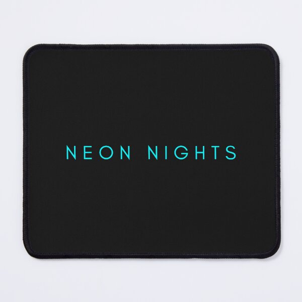 Item preview, Neon Nights Minimal Typography Print in Cyan Blue designed and sold by GemsAnatomy.