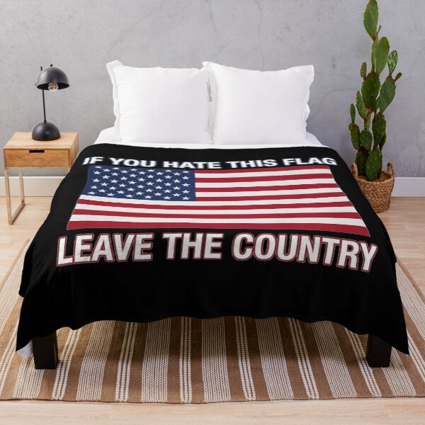 Item preview, If you hate this flag leave the country Patriotic usa flag designed and sold by schnedsthreads.