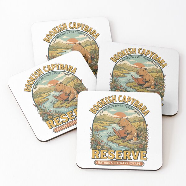 Item preview, Bookish Capybara Reserve Nature's Literary Escape Vintage Reader Design designed and sold by urbinet.
