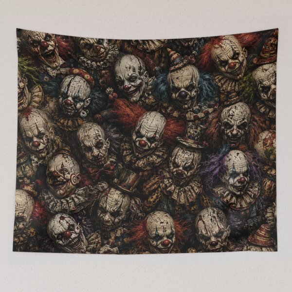 Item preview, Scary Clown All Over Print | Creepy Horror Clown Pattern | Haunted Circus Seamless Gothic Texture designed and sold by getpressedshirt.