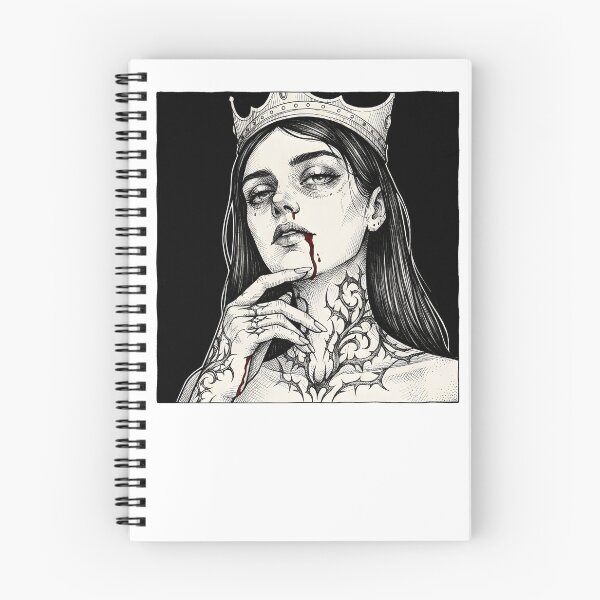 Item preview, Queen – Gothic crown portrait with tattoos designed and sold by OH-MY-GOTH.
