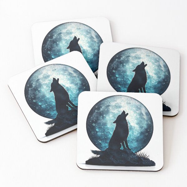 Item preview, 3d Render Of Moonlit Wolf Howling Digital designed and sold by Checho30.