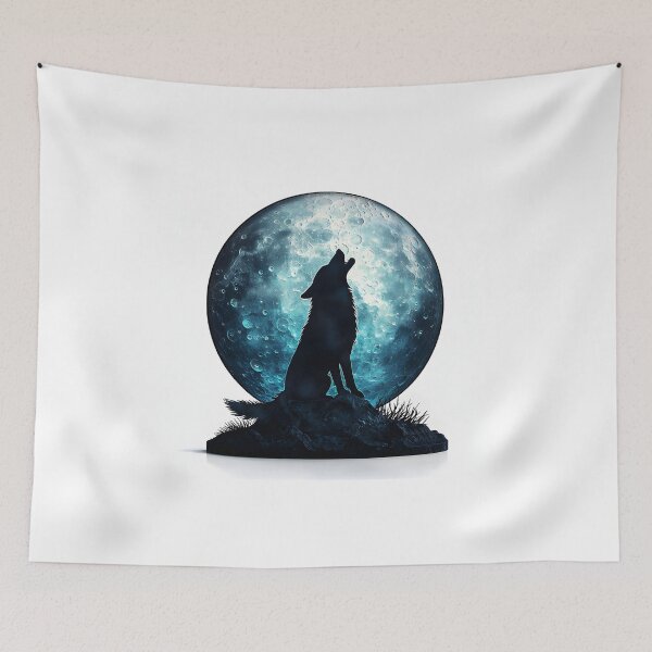 Item preview, 3d Render Of Moonlit Wolf Howling Digital designed and sold by Checho30.