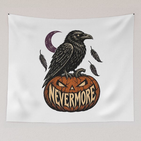 Item preview, Edgar Allan Poe Halloween: Nevermore Pumpkin Raven designed and sold by Fenay Designs.