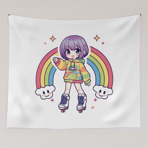 Item preview, Rainbow Skater Graffiti Sticker PNG | Cute Anime Girl on Roller Skates | Kawaii Pastel Aesthetic Vinyl Decal for Laptop, Journal & Water Bottle designed and sold by Stylestickers55.
