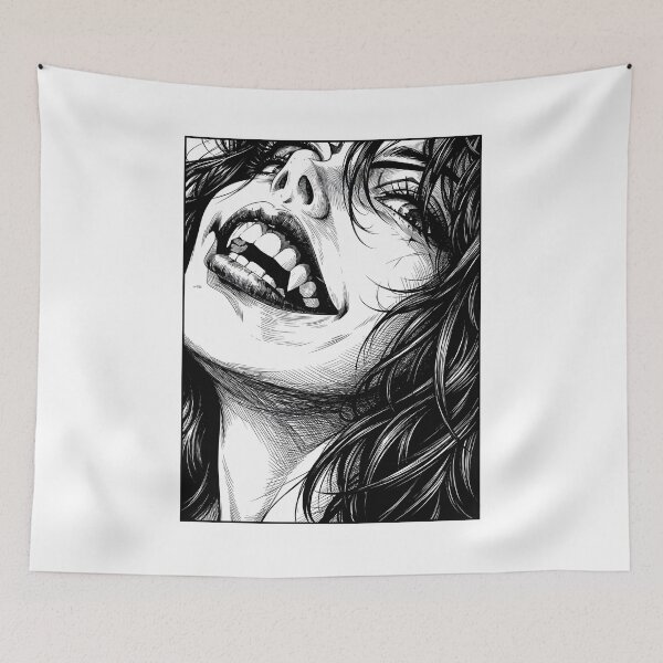Item preview, Gothic horror close-up illustration designed and sold by OH-MY-GOTH.