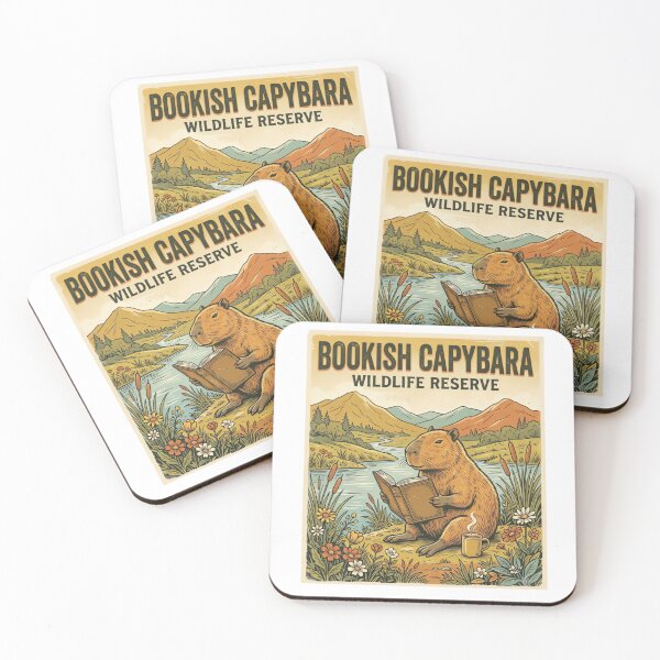 Item preview, Bookish Capybara Wildlife Reserve Vintage Book Lover Nature Design designed and sold by urbinet.
