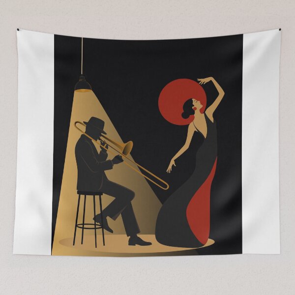Item preview, Jazz & Flamenco Art | Bauhaus Music and Dance Print | Mid-Century Modern Print | Minimalist Performance Illustration designed and sold by Studio pod Burom.