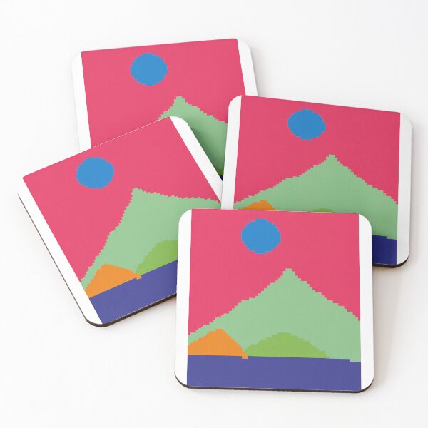 Item preview, Pastel Pixel Mountain Landscape Art designed and sold by braakmore.