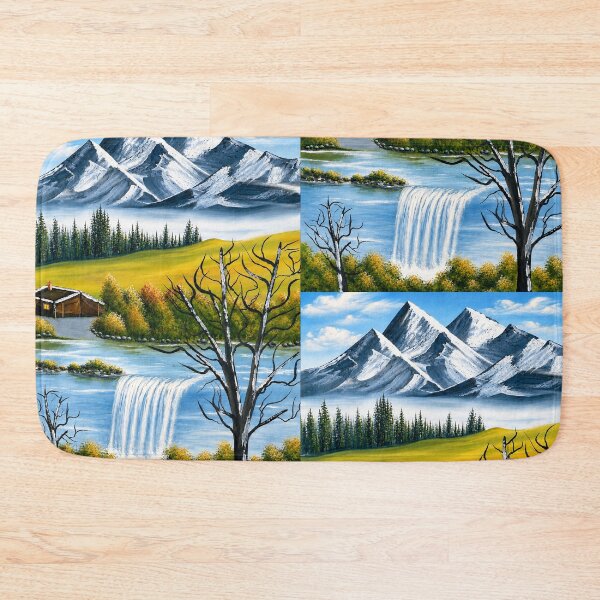 Item preview, Blue Cold Mountains Snowy Waterfall River designed and sold by MarlinMatt.