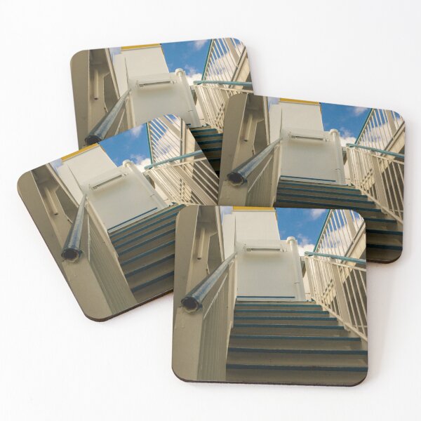 Item preview, Outdoor Blue and White Staircase Leading Up Toward Sky With Dramatic Perspective designed and sold by Nmallia.