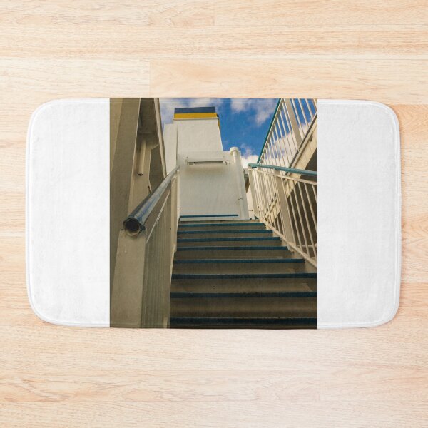 Item preview, Outdoor Blue and White Staircase Leading Up Toward Sky With Dramatic Perspective designed and sold by Nmallia.