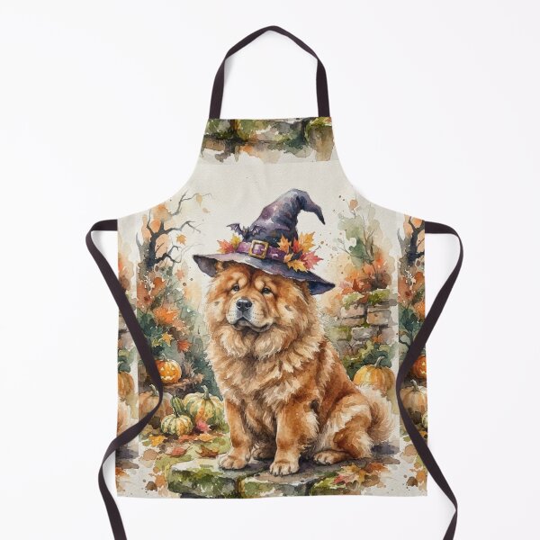 Item preview, Chow chow Halloween, pumpkin,witch hat, bats, creepy, spooky, watercolour style designed and sold by Coolparrotgirl.