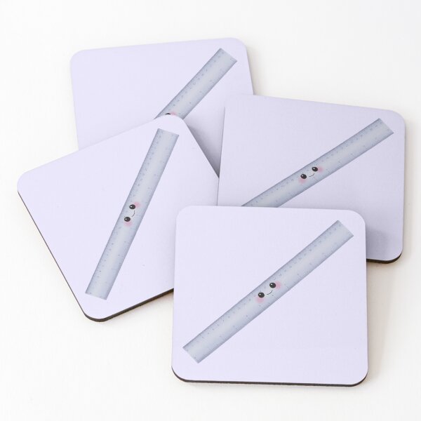 Item preview, Kawaii Happy Grey Ruler Office Stationery Art designed and sold by Designs By Amber.