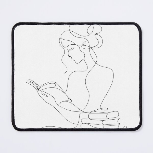 Item preview, Elegant Woman Reading Minimal Line Art designed and sold by MWprint.