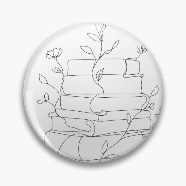 Item preview, Floral Book Stack Minimal Line Art designed and sold by MWprint.