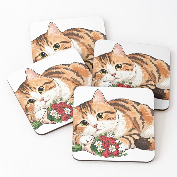 Item preview, Tabby Cat With Flower Bouquet designed and sold by Lilith.3x313 Vault.