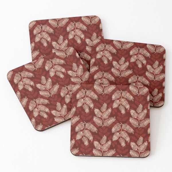 Item preview, Textured Leaves In Faded Background (light Red Brown)  designed and sold by primavera art.