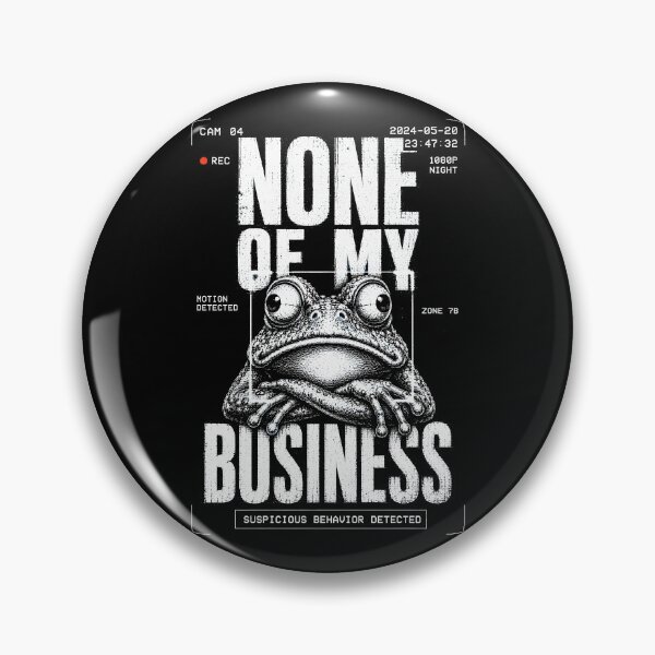 Item preview, None Of My Business Funny Frog Security Camera Vintage Meme Graphic Art designed and sold by AbderraimArt.