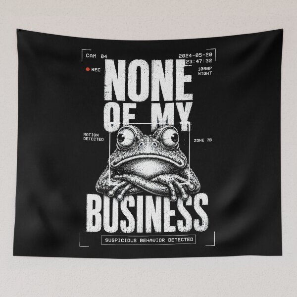 Item preview, None Of My Business Funny Frog Security Camera Vintage Meme Graphic Art designed and sold by AbderraimArt.