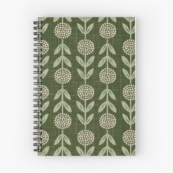 Item preview, Mid Century Modern Flower Block Print Green  designed and sold by primavera art.