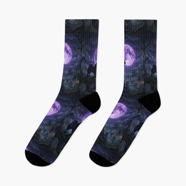 Item preview, Chow chow Halloween at night, purple Moon, cemetery,  creepy, spooky designed and sold by Coolparrotgirl.