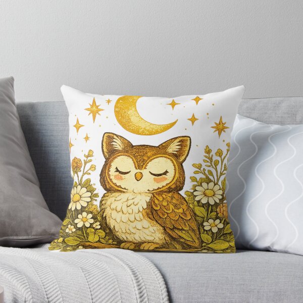 Aperçu de l'œuvre Moonlit Woodland Owl créée et vendue par Gold&pixels.