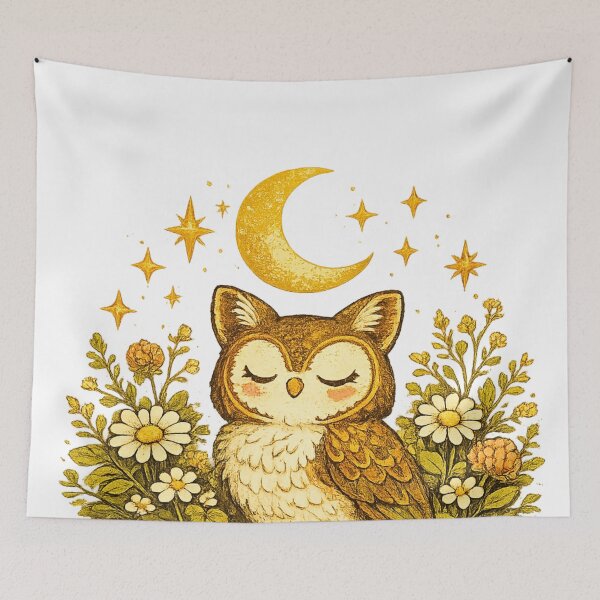 Item preview, Moonlit Woodland Owl designed and sold by Gold&pixels.