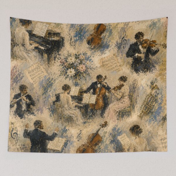 Item preview, mpressionist Orchestra Collage – Classical Music Ensemble & Vintage Concert Art designed and sold by rimmatv.