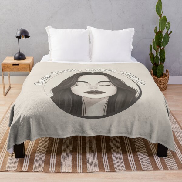Item preview, Open World Closed Wounds - Minimalist Portrait & Mental Health Quote designed and sold by mijaczeek.